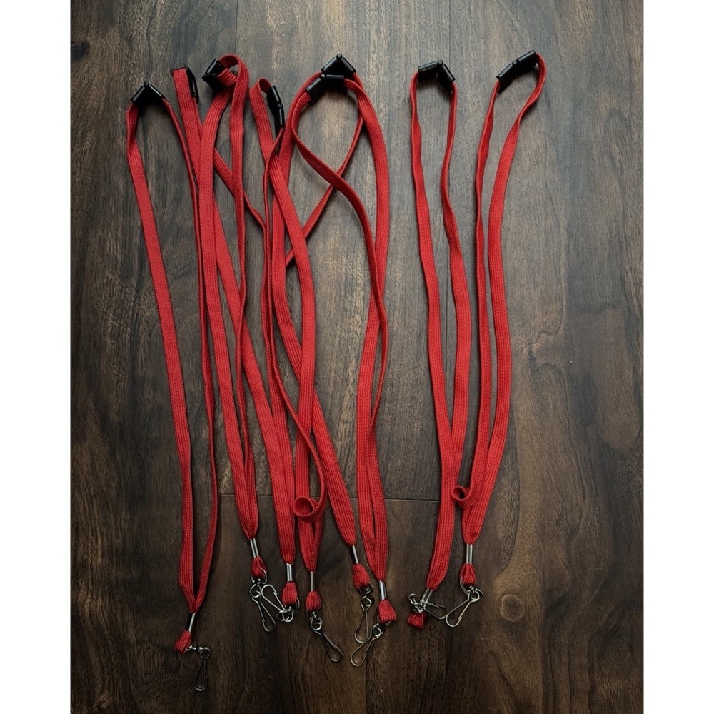 8 Pack -20" ID Red Neck Lanyards with Swivel Hook for Badge or Keys‎